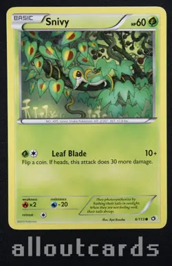 2013 Pokemon Black & White Legendary Treasures Snivy 6/113 NM/M - Image 1