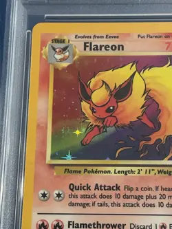 1999 VINTAGE FrESh Pokemon Jungle #3 Flareon Holo unlimited PSA 8 NM-MT - Image 3
