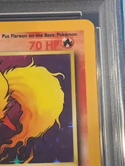 1999 VINTAGE FrESh Pokemon Jungle #3 Flareon Holo unlimited PSA 8 NM-MT - Image 4
