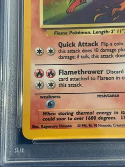 1999 VINTAGE FrESh Pokemon Jungle #3 Flareon Holo unlimited PSA 8 NM-MT - Image 5