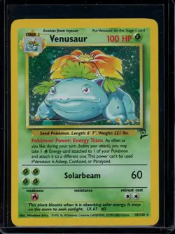 Venusaur Pokemon 2000 Base Set 2 Holo Rare 18/130 MP - Image 1