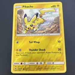 Pikachu 40/147 Burning Shadows Common Reverse Holo Pokemon - Image 1
