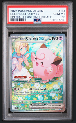 2025 POKEMON JTG SPECIAL ILLUSTRATION RARE #184 LILLIE'S CLEFAIRY EX PSA 10 - Image 1