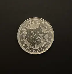 Vintage Pokemon Pikachu Metal Coin #25 2000 Nintendo Wizards TCG - Image 1