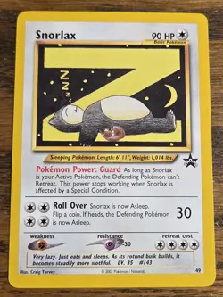Pokemon Wotc Black Star Promo #49 SNORLAX *hasn't been played* LOOK - Image 1