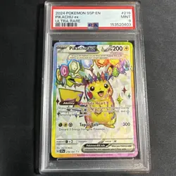 Pokemon 2024 SV Surging Sparks Pikachu EX #219/191 PSA 9. - Image 1