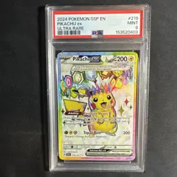 Pokemon 2024 SV Surging Sparks Pikachu EX #219/191 PSA 9. - Image 3