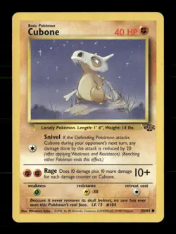 Cubone 50/64 Jungle Unlimited MP Pokemon - Image 1
