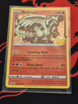 Pokemon TCG Reshiram Holo Card 002/025 Celebrations 25th Anniversary Edition - Image 1