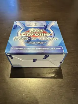 2025/26 Topps Chrome Sapphire UCC 1 Sealed BOX Brand New In Hand - Image 2