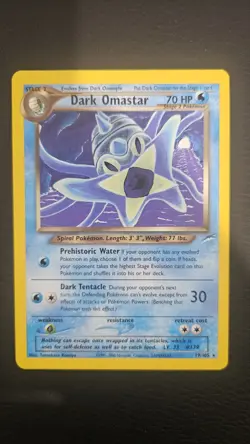 Dark Omastar 19/105 R Neo Destiny Pokemon Unlimited NM - Image 1