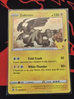 Pokemon TCG Zekrom Holo Rare Card Celebrations 010/025 - Image 1