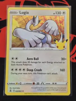 Pokemon TCG Lugia Celebrations Holo Rare Card 022/025 25th Anniversary Edition - Image 1