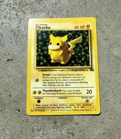 1999 Pokemon TCG Pikachu #1 Black Star Promo WOTC League Card 60 HP English - Image 1