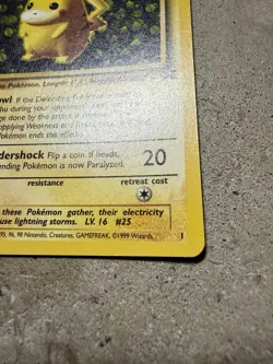 1999 Pokemon TCG Pikachu #1 Black Star Promo WOTC League Card 60 HP English - Image 3