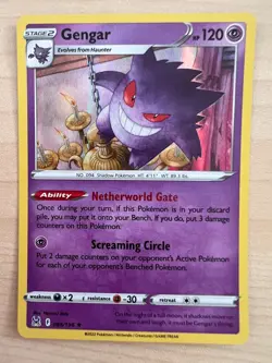 Pokemon Card Gengar 066/196 Holo Rare Lost Origin Near Mint - Image 1