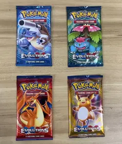 Pokemon TCG Evolutions 4 Booster Packs 10 Cards Each English Charizard Raichu - Image 1