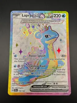 Pokemon Lapras EX Stellar Crown Holo Card 158/142 SVO7 Full Art - Image 1