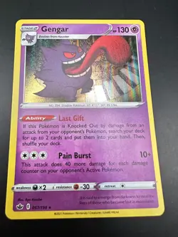Pokemon Gengar TCG Holo Rare Card Chilling Reign 057/198 - Image 1