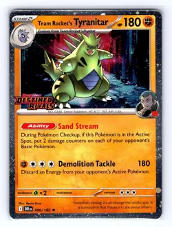 Team Rocket's Tyranitar (Prerelease) 096/182 Pokemon Miscellaneous Cards NM/M - Image 1