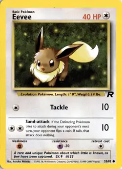 Eevee 55/82 Team Rocket Pokemon Card TCG - Image 1