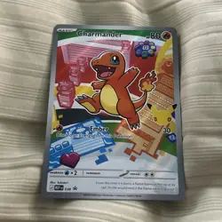 Pokemon Charmander Holo Stamped Card 038 2022 Pokemon GO 80 HP Ember - Image 2