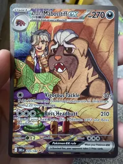 Pokemon TCG Destined Rivals Arven's Mabosstiff EX Card #235/182 NM Condition - Image 1