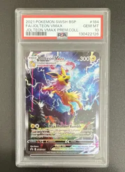 Pokemon Jolteon VMAX Premium Coll. Full Alt Art Promo SWSH184 PSA 10 Gem Mint - Image 1