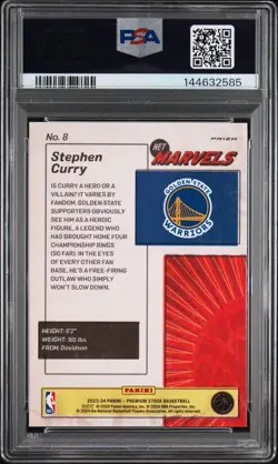2023 PANINI HOOPS PREMIUM STOCK RETRO NET MARVELS #8 STEPHEN CURRY PSA 10 - Image 2