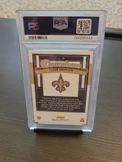 2025 Panini Donruss Downtown! Tyler Shough Saints #19 Rookie PSA 10 - Image 2