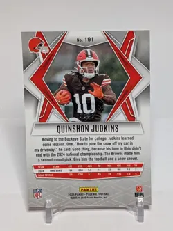 2025 Panini Phoenix - Rookies Quinshon Judkins BLACK Mojo 1/1 1 of 1 - Image 2