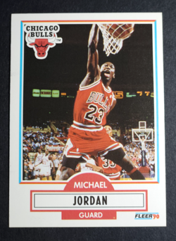 1990-91 FLEER #26 MICHAEL JORDAN *M14* CHICAGO BULLS HAS BLACK LINE *VGEXC* - Image 1