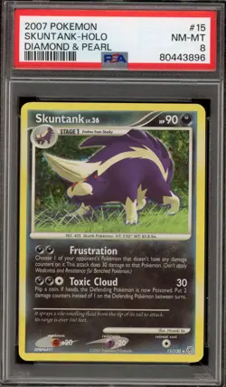 Pokemon Skunktank Diamond & Pearl Holo Rare #15 PSA 8 - Image 1