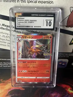 Pokemon TCG CGC 10 Charizard 010/071 Pokemon GO Holo Rare Japanese 2022 - Image 1