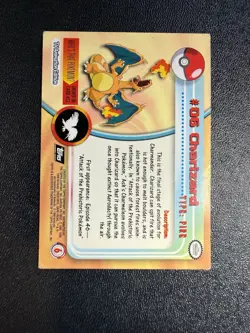 Charizard #6 Topps Trading Cards Series 1 Pokemon Near Mint - Image 2