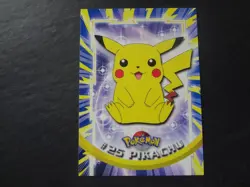 1999 Topps Pokemon Series 1 #25 Pikachu Blue Logo TV Animation Edition 1st - Image 1