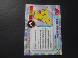 1999 Topps Pokemon Series 1 #25 Pikachu Blue Logo TV Animation Edition 1st - Image 2