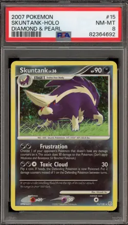Pokemon Skunktank Diamond & Pearl Holo Rare #15 PSA 8 - Image 1