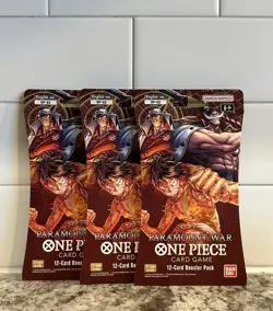 One Piece TCG Paramount War Sleeved Booster Pack - English NEW - Sealed LOT of 3 - Image 1