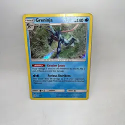 Greninja 9/18 Ultra Rare Detective Pikachu Pokemon Holo Damaged - Image 1