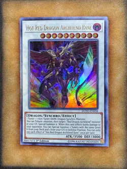 Yugioh Hot Red Dragon Archfiend Bane DUPO-EN058 Ultra Rare 1st Ed LP - Image 1