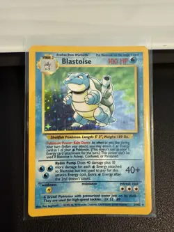 Pokemon TCG Blastoise Holo-Rare 2/102 Base Set Unlimited Raw - Image 1