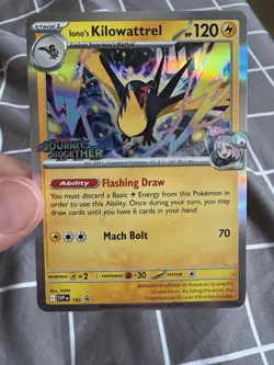 Pokemon Iono's Kilowattrel 182 SVP Black Star Promo Scarlet Violet Holo Stamped - Image 5