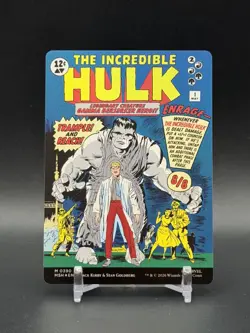 Bruce Banner Incredible Hulk (Borderless) #0390 MTG Marvel Super Heroes *FOIL* - Image 2