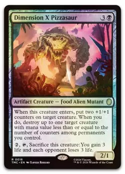 Dimension X Pizzasaur (Surge Foil) NM Commander: Teenage Mutant Ninja Turtles - Image 1