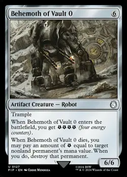 Behemoth of Vault 0 Light Play, English Magic the Gathering MTG Universes Beyond - Image 1