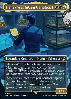 Magic The Gathering MTG HENRY WU, INGEN GENETICIST BORDERLESS Jurassic World NM - Image 1