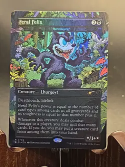Feral Felix - Barrowgoyf Secret Lair Drop MTG Foil Near Mint - Image 1