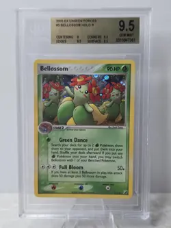 2005 Pokemon Bellossom 3/115 Unseen Forces Holo Swirl BGS 9.5 Gem Mint - Image 1