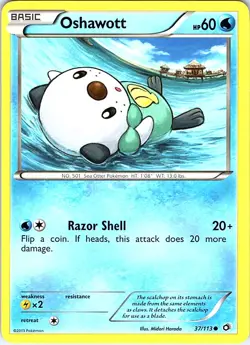 Oshawott 37/113 LTR Legendary Treasures Pokemon Common LP 2013 - Image 1
